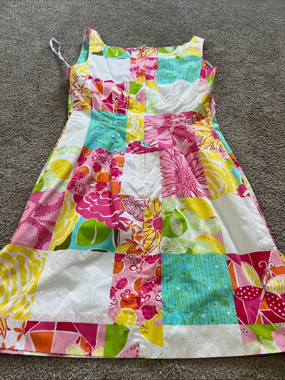🎠🌞Lilly Pulitzer White Label Patchwork Sheath sz6Citrus Floral Horses Notch Neck - Picture 11 of 12